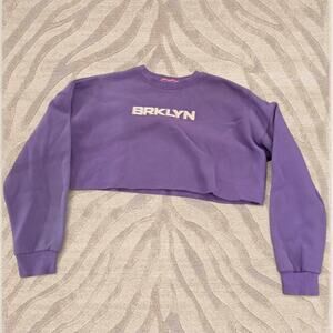 Edikted cropped purple brklyn sweatshirt